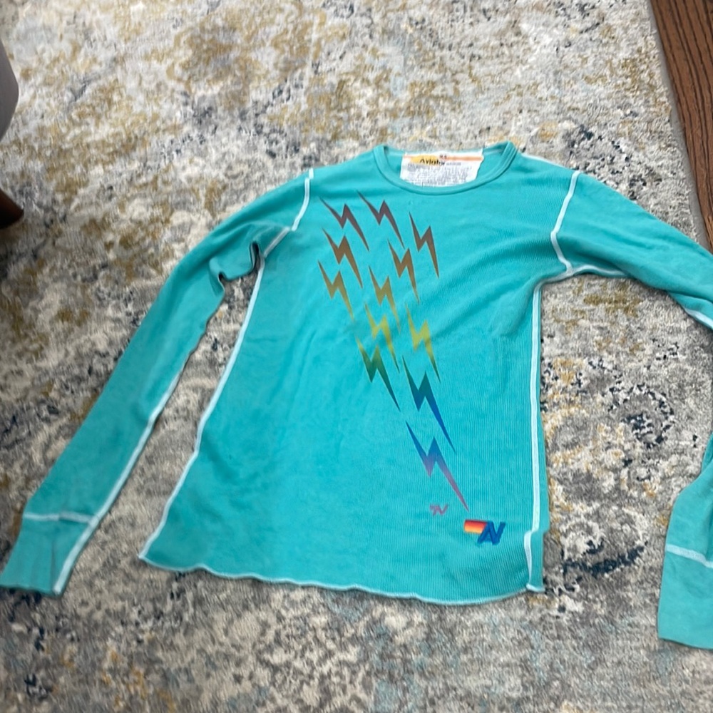 Aviator nation Blue lightning bolts long sleeve